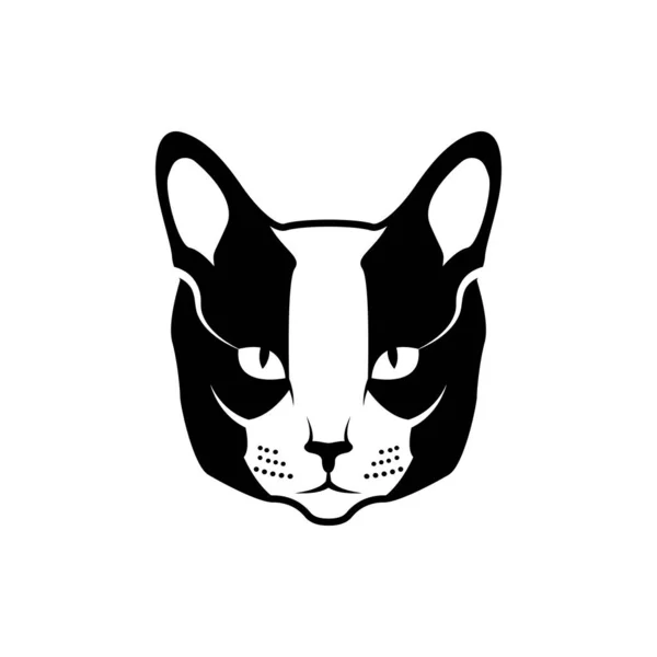 Cabeça Gato Vetorial Rosto Para Logotipos Retro Hipster Emblemas Emblemas — Vetor de Stock