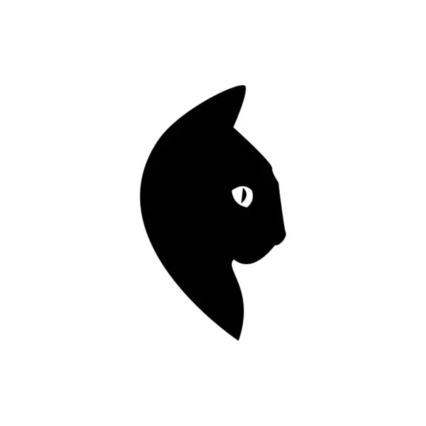 病媒猫的头 脸复古嬉皮士标志 标签模板和T恤老式设计元素 因白人背景而被隔离 — 图库矢量图片