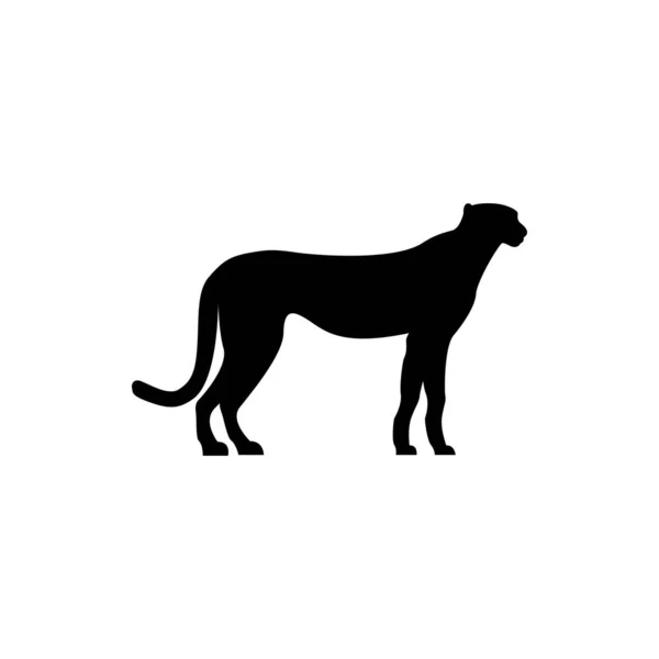 Vector Cheetah Silhouette View Side Retro Logos Emblems Badges Labels — Stock Vector