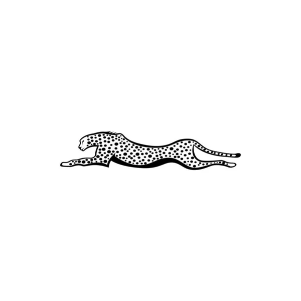 Vector Geparden Silhouette Ansicht Seite Für Retro Logos Embleme Abzeichen — Stockvektor