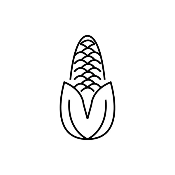 Ikona Kukurydzy Ilustracja Wektora Izolowana Białym Tle — Wektor stockowy