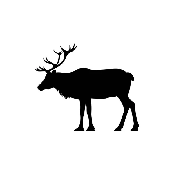 Vector Deer Silhouette View Side Retro Logos Emblems Badges Labels — Stock Vector