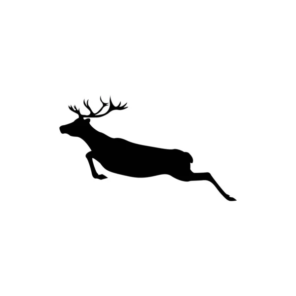 Vector Reindeer Silhouette Vue Côté Pour Les Logos Rétro Emblèmes — Image vectorielle