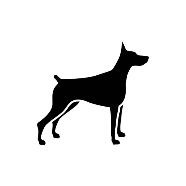 Vector Hund Silhouette Ansicht Seite Für Retro Logos Embleme Abzeichen — Stockvektor