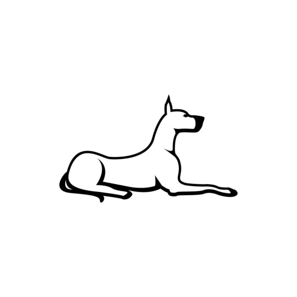 Vector Hond Silhouet View Kant Voor Retro Logo Emblemen Badges — Stockvector