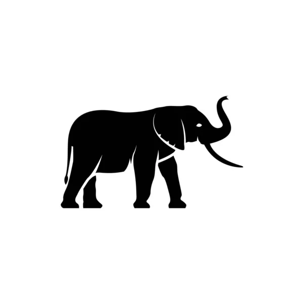 Vector Elefant Silhouette Ansicht Seite Für Retro Logos Embleme Abzeichen — Stockvektor