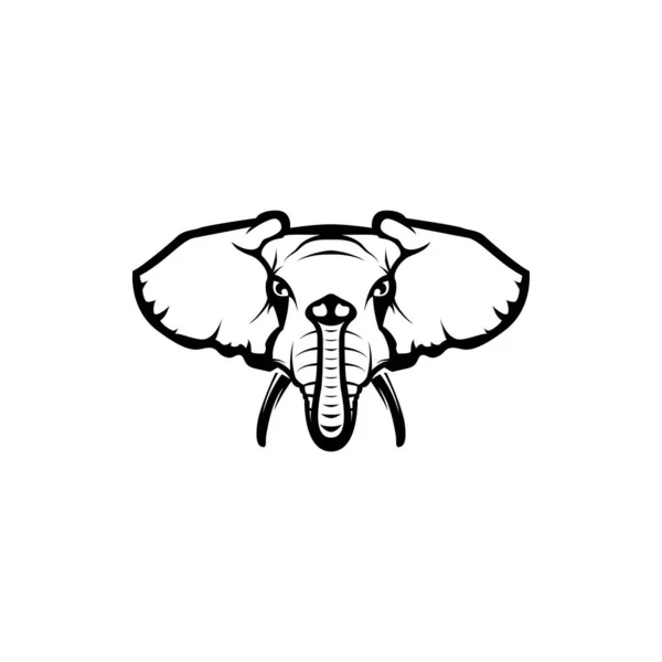 반사체 코끼리 티셔츠 빈티지 디자인 요소의 배경에 고립됨 — 스톡 벡터