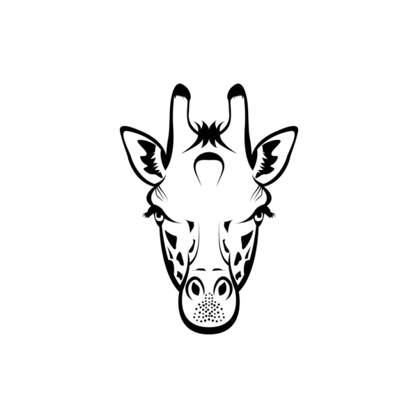 Tête Girafe Vectorielle Visage Pour Logos Hipster Rétro Emblèmes Badges — Image vectorielle