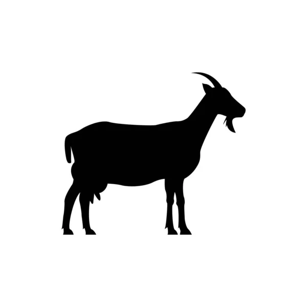 Vector Ziegensilhouette Ansicht Seite Für Retro Logos Embleme Abzeichen Etiketten — Stockvektor