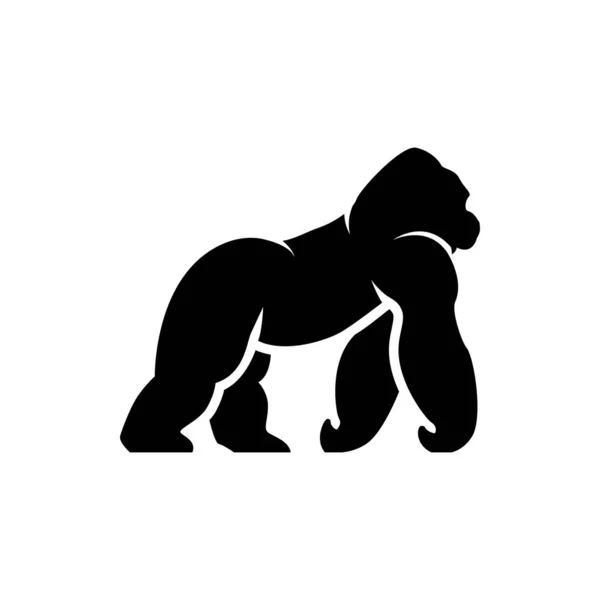 Silhueta Gorila Vetorial Logotipo Gorila —  Vetores de Stock