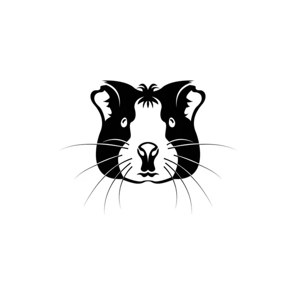 Tête Cobaye Vectorielle Visage Pour Logos Hipster Rétro Emblèmes Badges — Image vectorielle