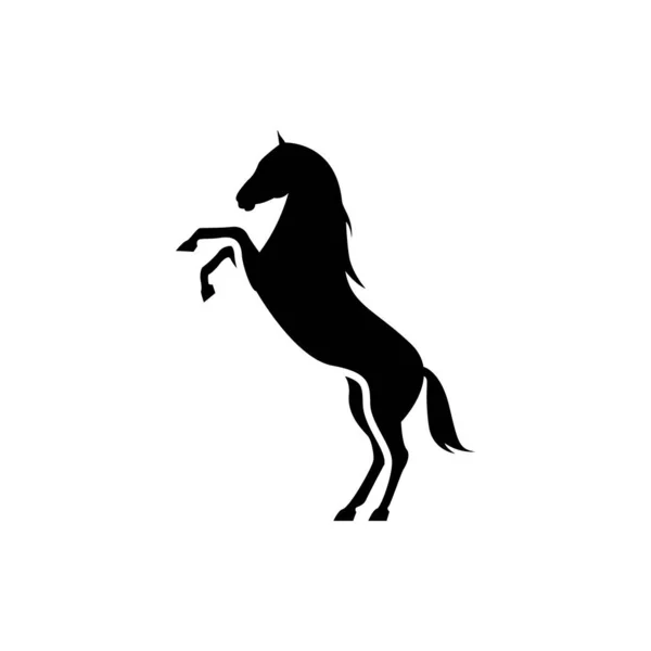 レトロなロゴ エンブレム バッジ ラベルテンプレートヴィンテージデザイン要素のためのベクトル馬のシルエットビュー側 白地に隔離された — ストックベクタ