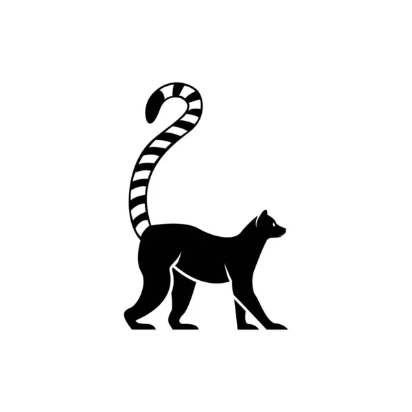 Vector Lemur Siluett Visa Sida För Retro Logotyper Emblem Märken — Stock vektor