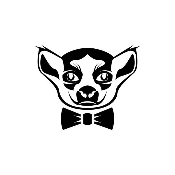 Vektor Lemur Huvud Ansikte För Retro Logotyper Emblem Märken Etiketter — Stock vektor