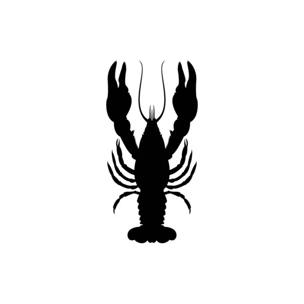 Lobster Silhouette Icon White Background Vector — Stock Vector