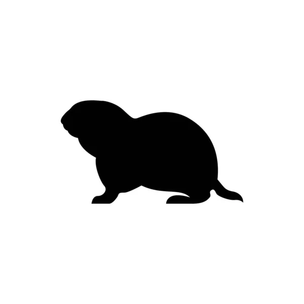 Vector Marmotta Silhouette Vista Laterale Loghi Retrò Emblemi Distintivi Etichette — Vettoriale Stock