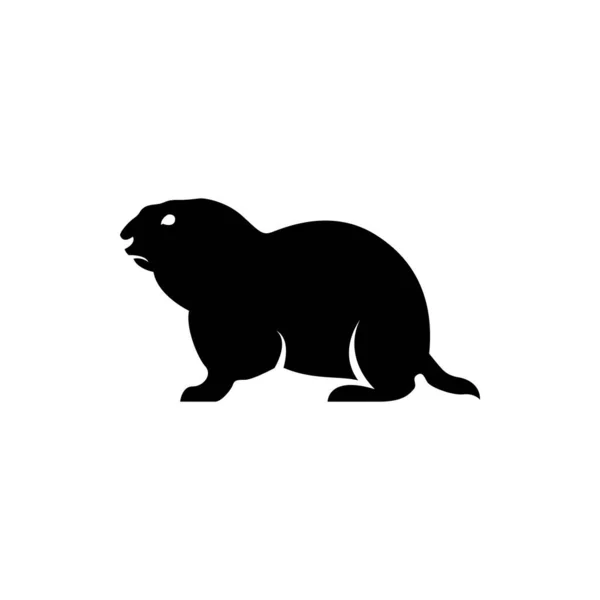 Vector Marmotta Silhouette Vista Laterale Loghi Retrò Emblemi Distintivi Etichette — Vettoriale Stock