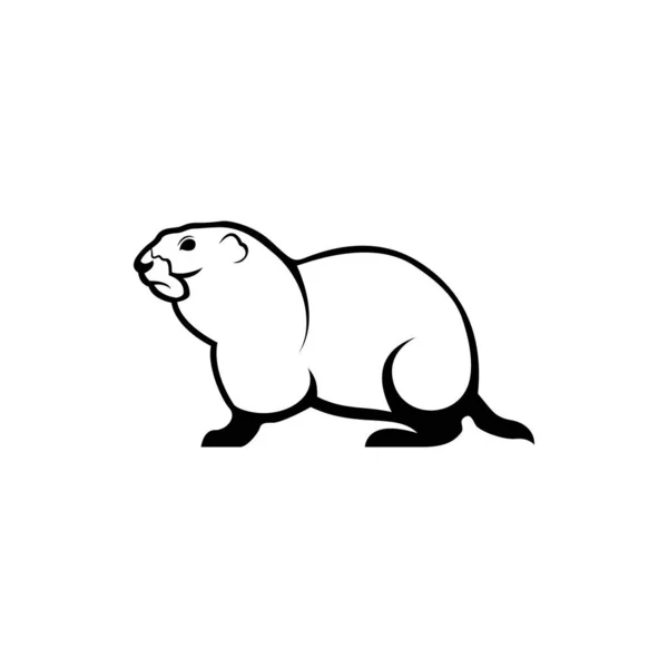 Vector Marmot Silhouette Vue Côté Pour Les Logos Rétro Emblèmes — Image vectorielle