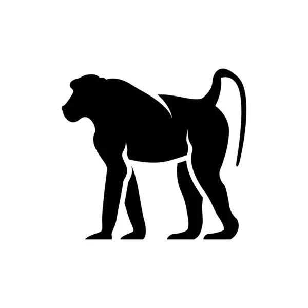 Векторный Силуэт Бабуина Логотип Обезьяны — стоковый вектор