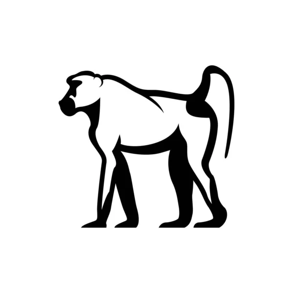 Διανυσματική Σιλουέτα Μπαμπουίνου Λογότυπο Πιθήκου — Διανυσματικό Αρχείο