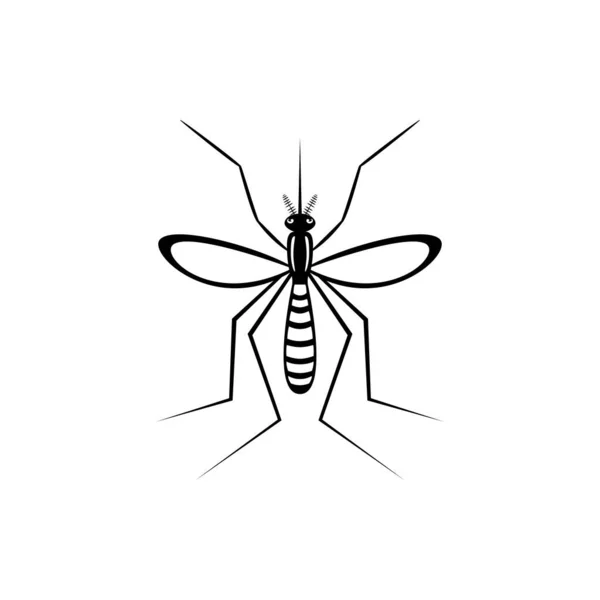 Inspire Mosquito Realista Sílhueta Mosquito Isolada Sobre Fundo Branco Ilustração — Vetor de Stock