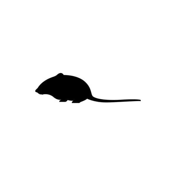 Souris Vectorielle Vue Côté Silhouette Pour Logos Rétro Emblèmes Badges — Image vectorielle