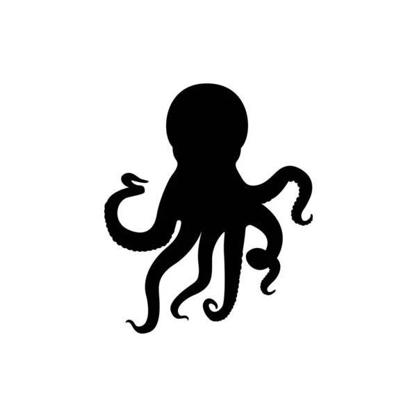 Logo Octopus Polpo Isolato Sfondo Bianco — Vettoriale Stock