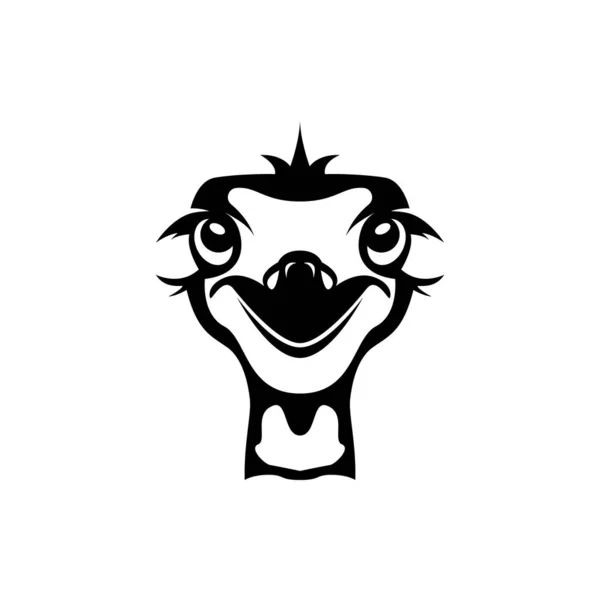 Roliga Strutsvektorillustrationer Strutsens Logotyp — Stock vektor