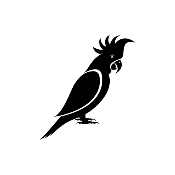 Tropisch Papegaai Silhouet Vectorontwerp Geïsoleerde Elementen Witte Achtergrond Logo Van — Stockvector