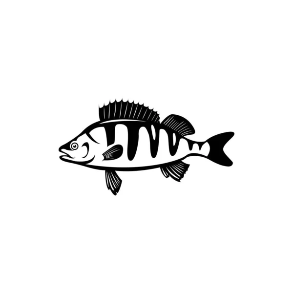 Perch Fish Icon Fishing Logo — Stock Vector