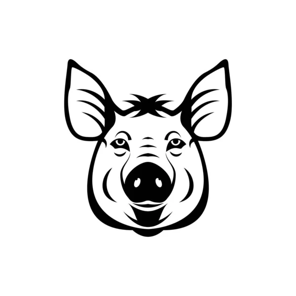 Vector Pig Head Face Retro Logos Emblems Badges Labels Template — Stock Vector
