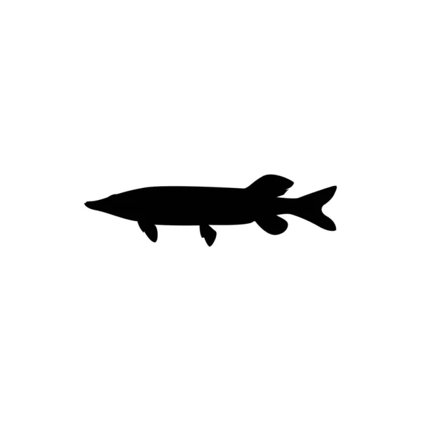 Csuka Hal Ikon Halászati Embléma — Stock Vector