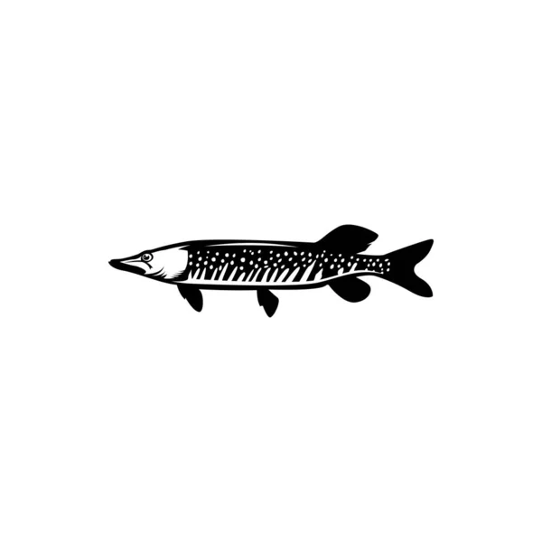 梭鱼图标 钓鱼标志 — 图库矢量图片