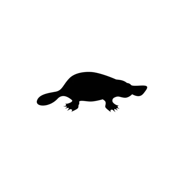 Esquisse Isolée Platypus Animal Bec Canard Vecteur Symbole Australien Espèces — Image vectorielle