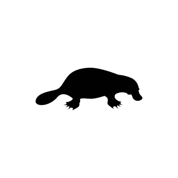 Esquisse Isolée Platypus Animal Bec Canard Vecteur Symbole Australien Espèces — Image vectorielle