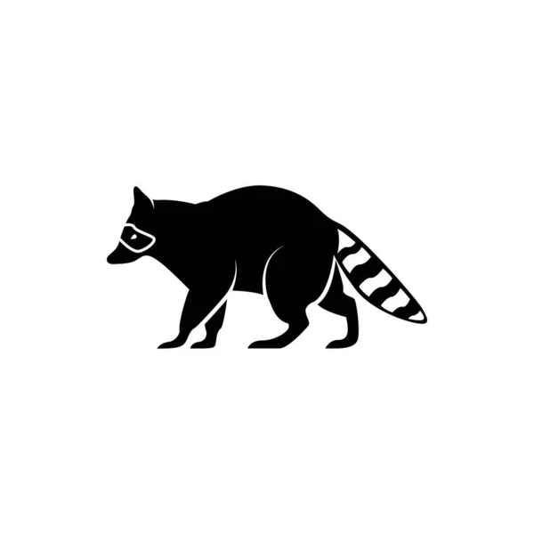 Vektor Tvättbjörn Siluett Visa Sida För Retro Logotyper Emblem Märken — Stock vektor