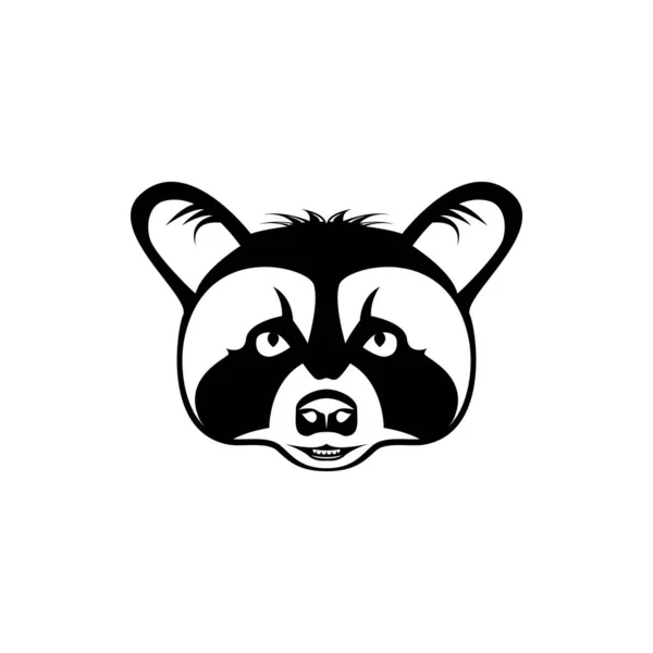Vektor Tvättbjörn Huvud Ansikte För Retro Logotyper Emblem Märken Etiketter — Stock vektor