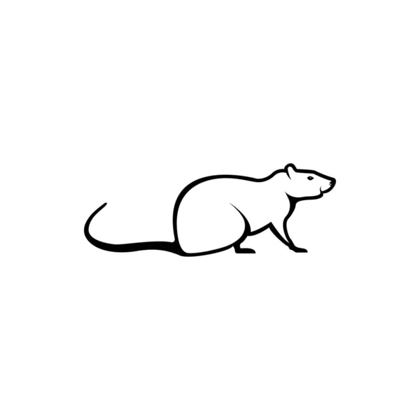 Vector Rat Silhouette Vue Côté Pour Les Logos Rétro Emblèmes — Image vectorielle