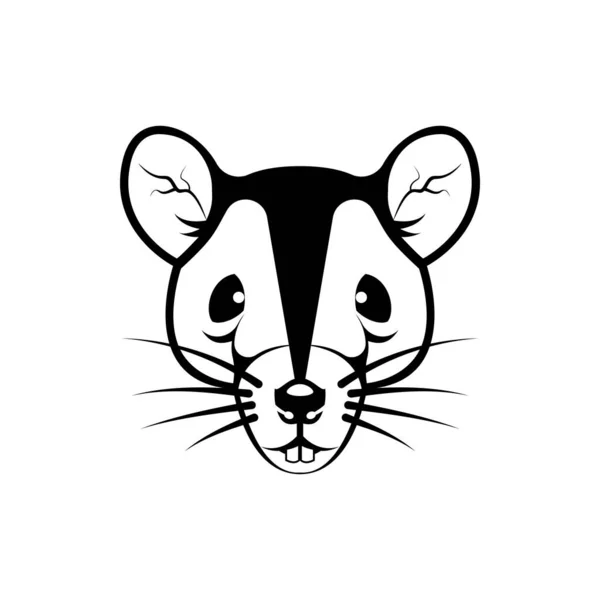 Vector Rat Head Face Retro Logos Emblems Badges Labels Template — Stock Vector