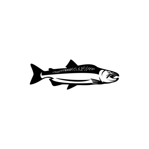 Lachsfisch Vektorsilhouette — Stockvektor