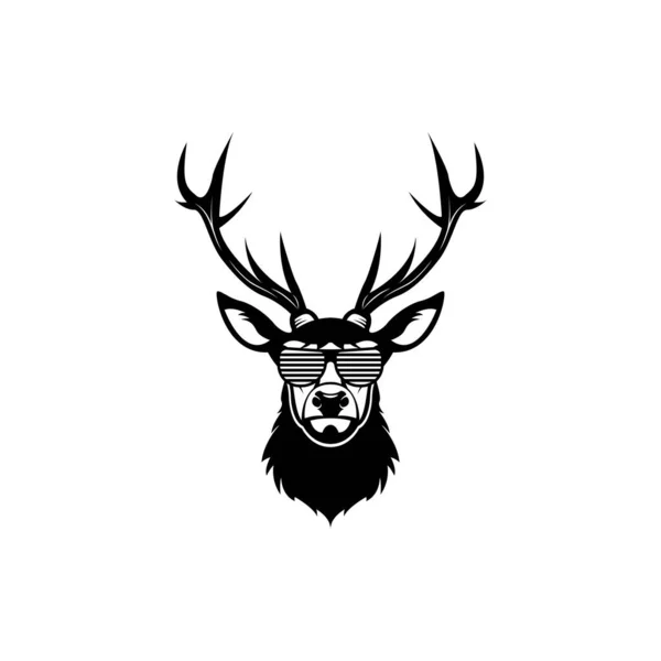 Tête Cerf Vectorielle Visage Pour Logos Hipster Rétro Emblèmes Badges Graphismes Vectoriels