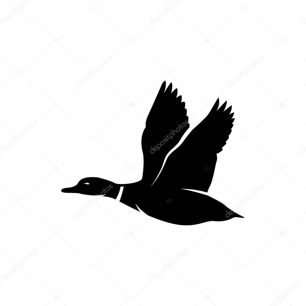 Duck Silhouette vector illustration, farm logo