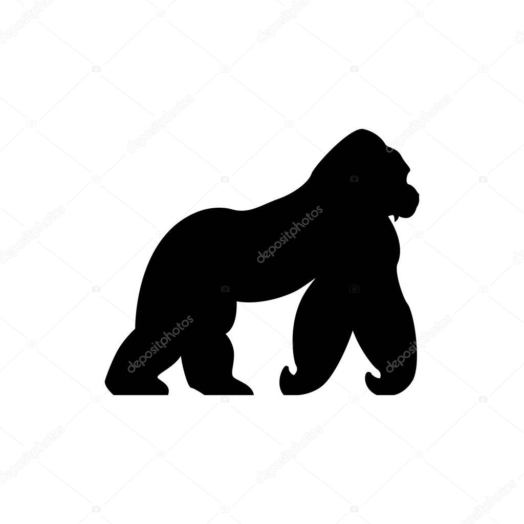 Vector gorilla silhouette. gorilla logo