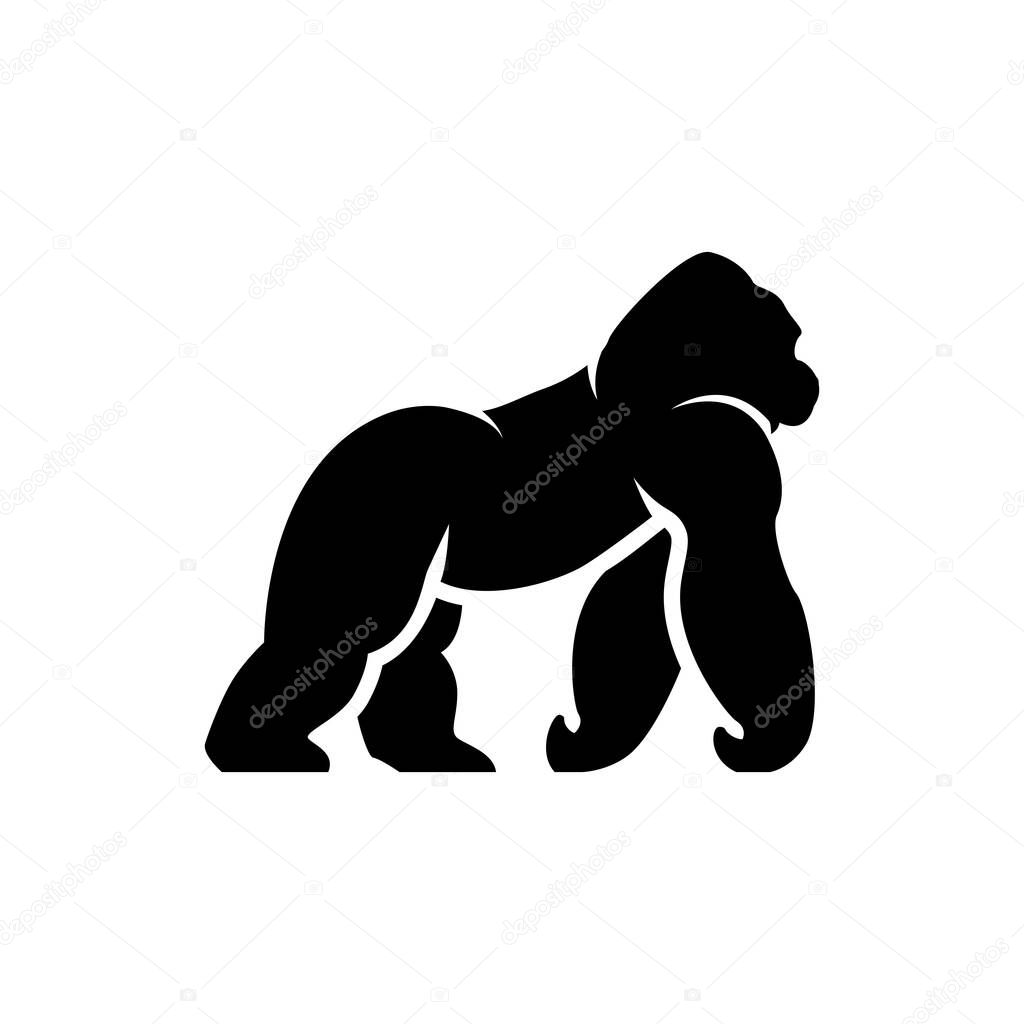 Vector gorilla silhouette. gorilla logo