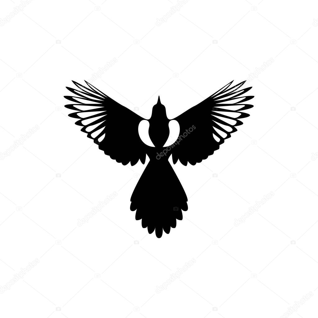 Magpie bird logo vector icon illustration