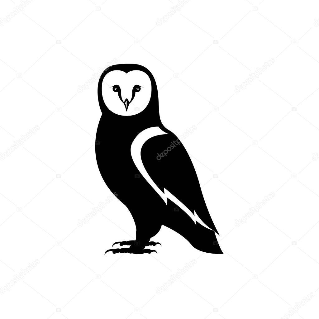 Owl vector illustration. Icon design on white background. owl logo