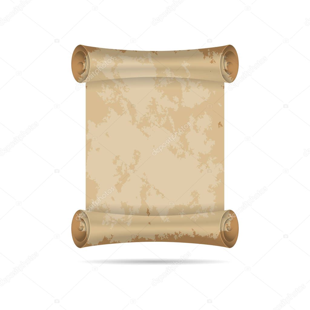 old paper scrolls or parchments, curved paper banner