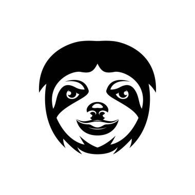 vektör tembel hayvan kafası beyaz arkaplanda izole edildi