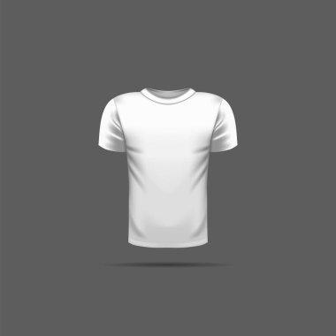 Beyaz adamın gerçekçi tişörtü maketi. Vektör illüstrasyonu