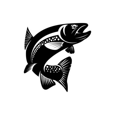 Alabalık balık ikonu. balıkçı logosu